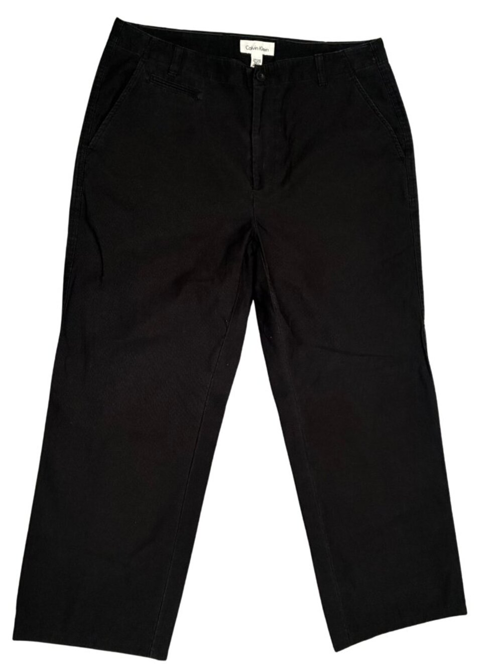 Calvin Klein Men's Back Ribbed Chino Pants Size 34x30 Flat Front Cotton Casual